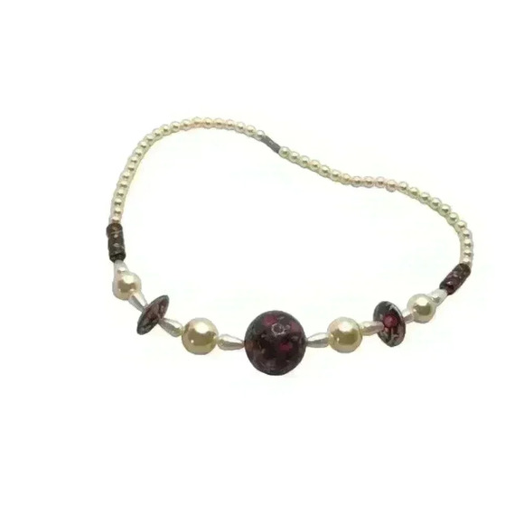 Vintage faux pearls and beads necklace 26 inches - Picture 1 of 8